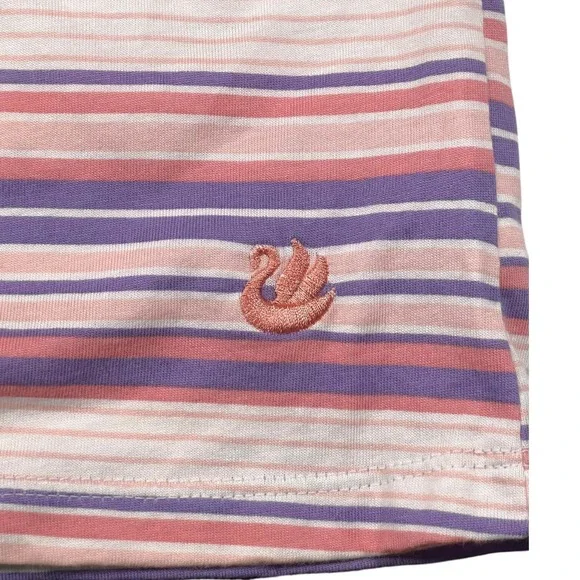 Gloria Vanderbilt Medium Pink Striped Amanda Tee Short Sleeve Crew Neck Preppy - Picture 8 of 8